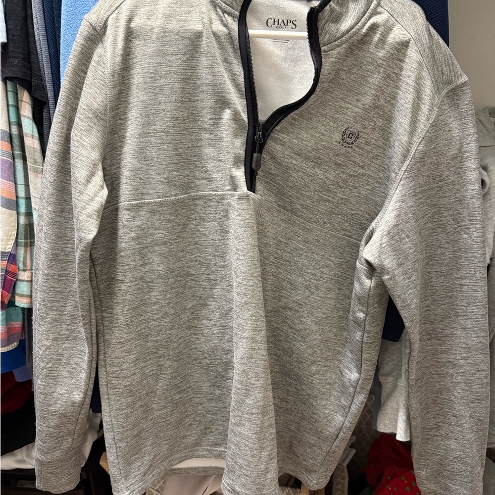 Chaps Gray Quarter-Zip Pullover - image 1